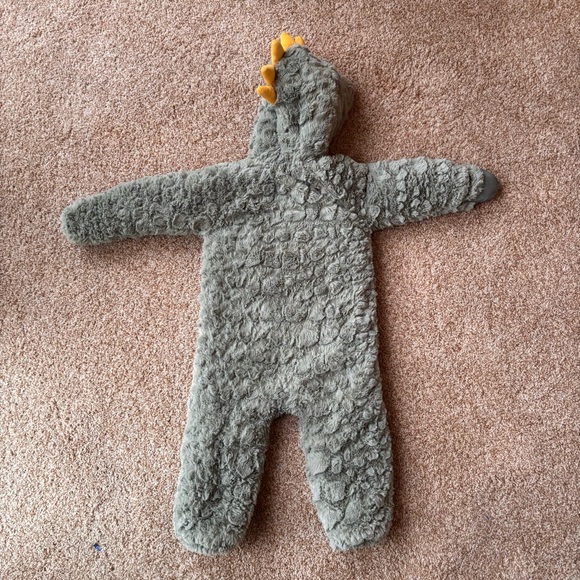 Koala Baby 1-Piece Pram Suit Plush Hooded Fleece Jumper Green DINOSAUR, 18-24M - Picture 4 of 10